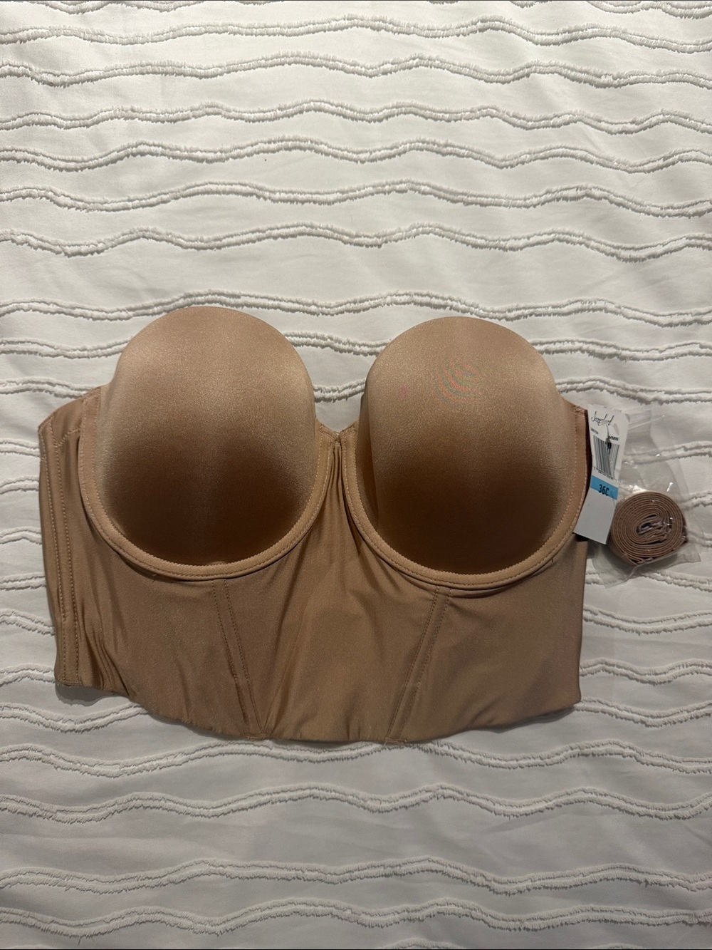 Jezebel Strapless Longline Bustier Bra — Nude/Tan